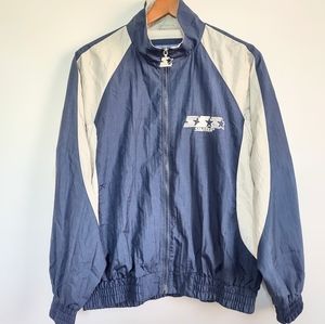 Vintage 90s Starter Jacket Mens Medium/Large Blue Gray White